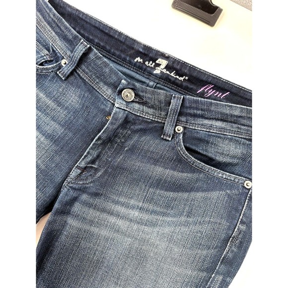 7 for all mankind Flint Crop Jeans Y2K Light Wash Women’s Size 29 EUC Flare - Picture 3 of 8